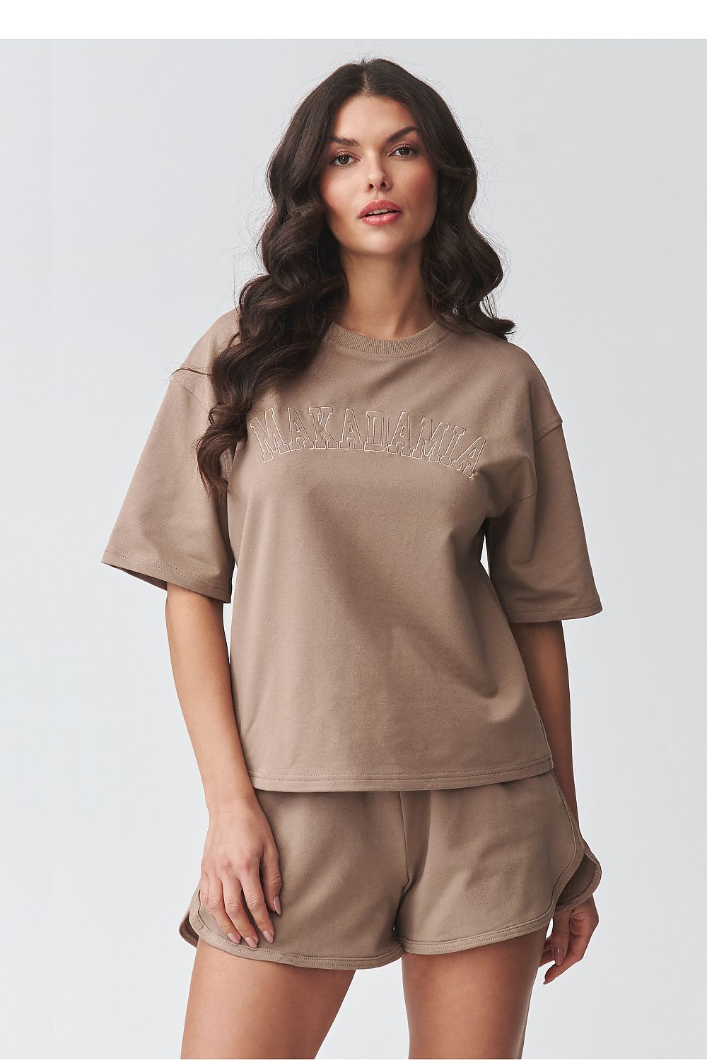 Makadamia Womens Set with Shorts - Trendy Outfit brown - Outfit Sets
