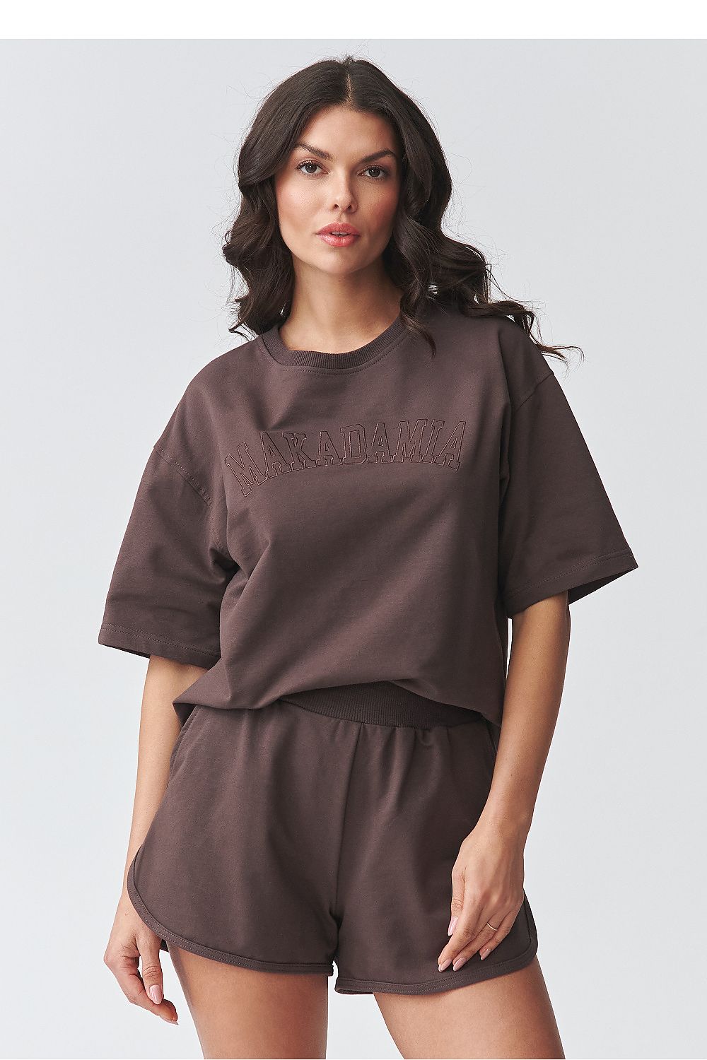 Makadamia Womens Set with Shorts - Trendy Outfit brown 2 - Outfit Sets