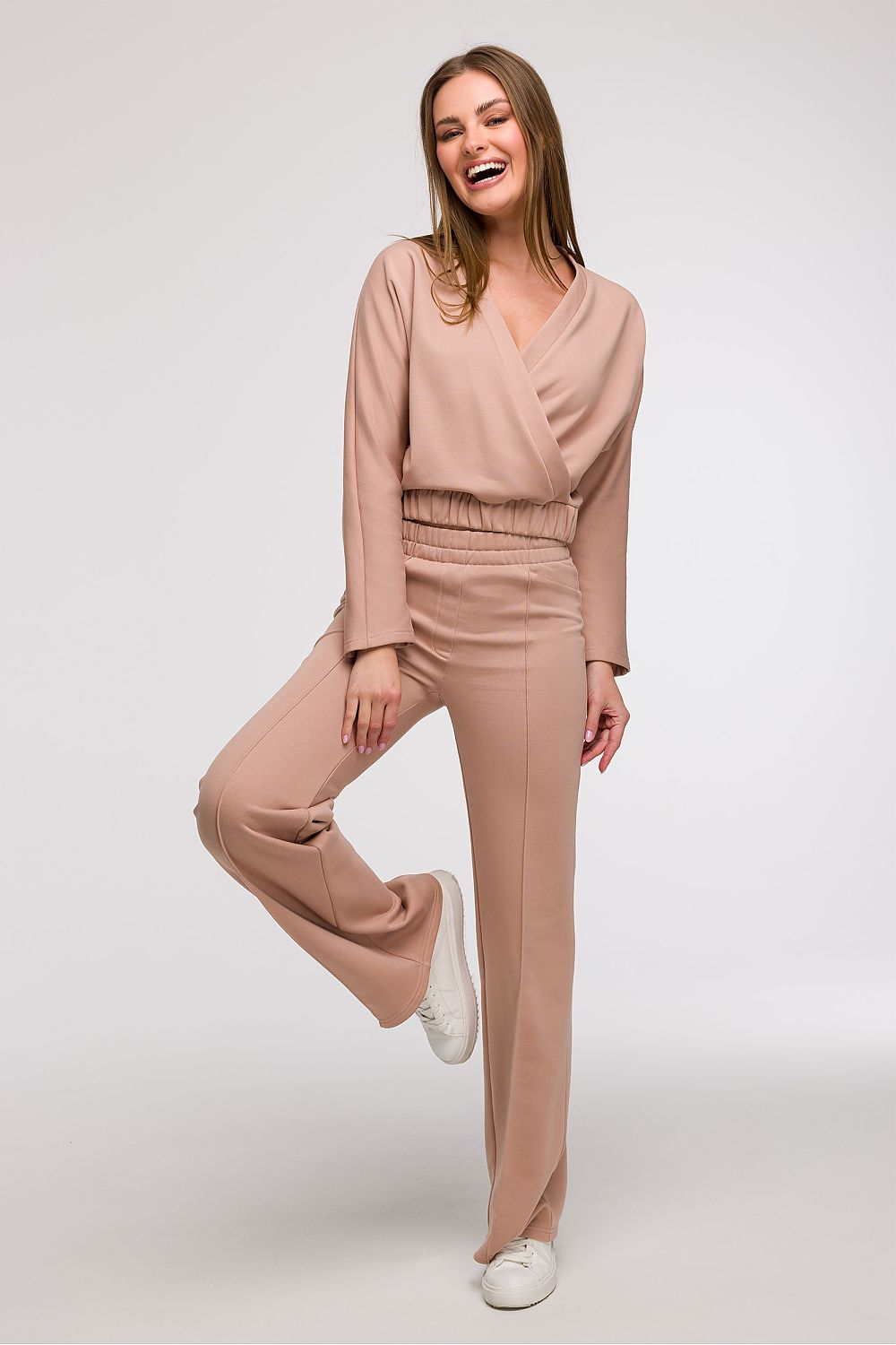 BeWear Long Sleeves Versatile Wrap Sweatshirt Top - Sweaters