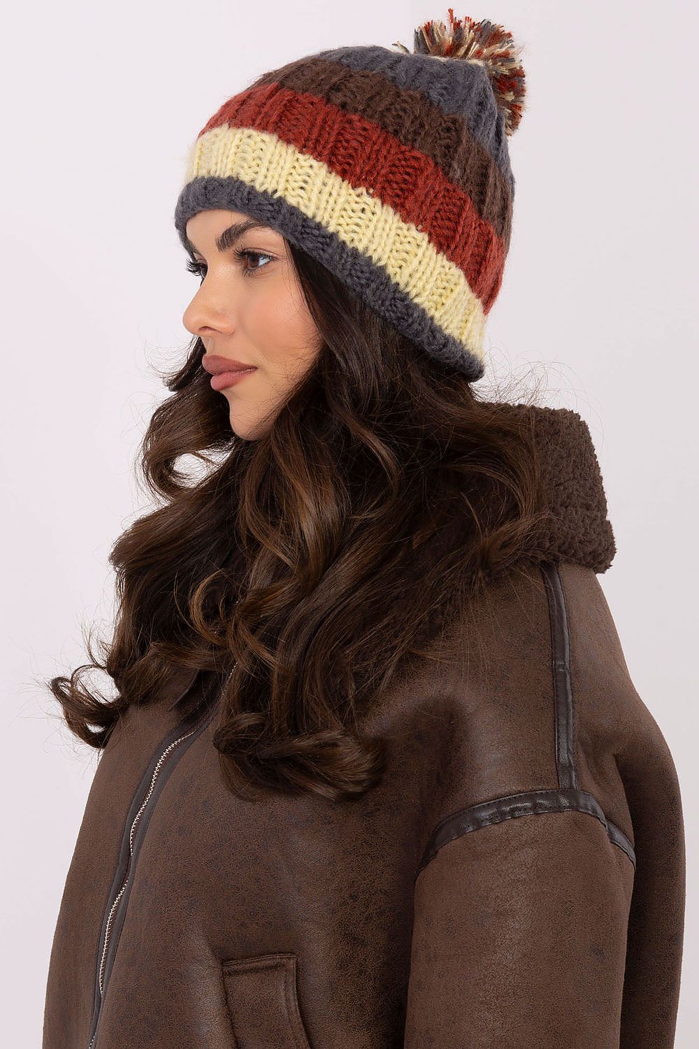 Vibrant Knit Hat for Women - Trendy Striped Beanie - Hats