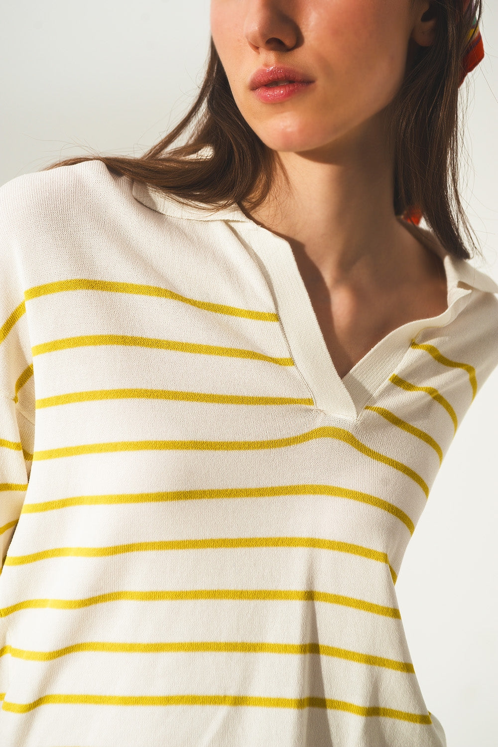 Vintage 70s stripe green polo neck jumper - Polos