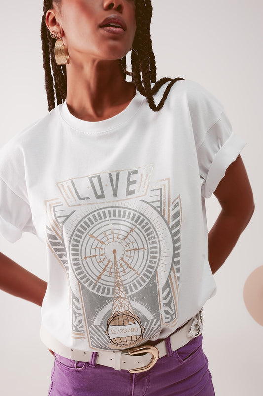 vintage logo t-shirt in white - T-Shirts