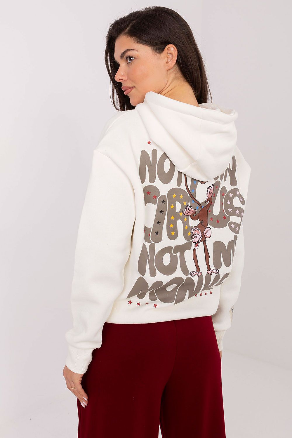 Women's White Graphic Sweater Hoodie - Sweaters