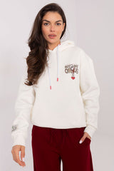 Women's White Graphic Sweater Hoodie