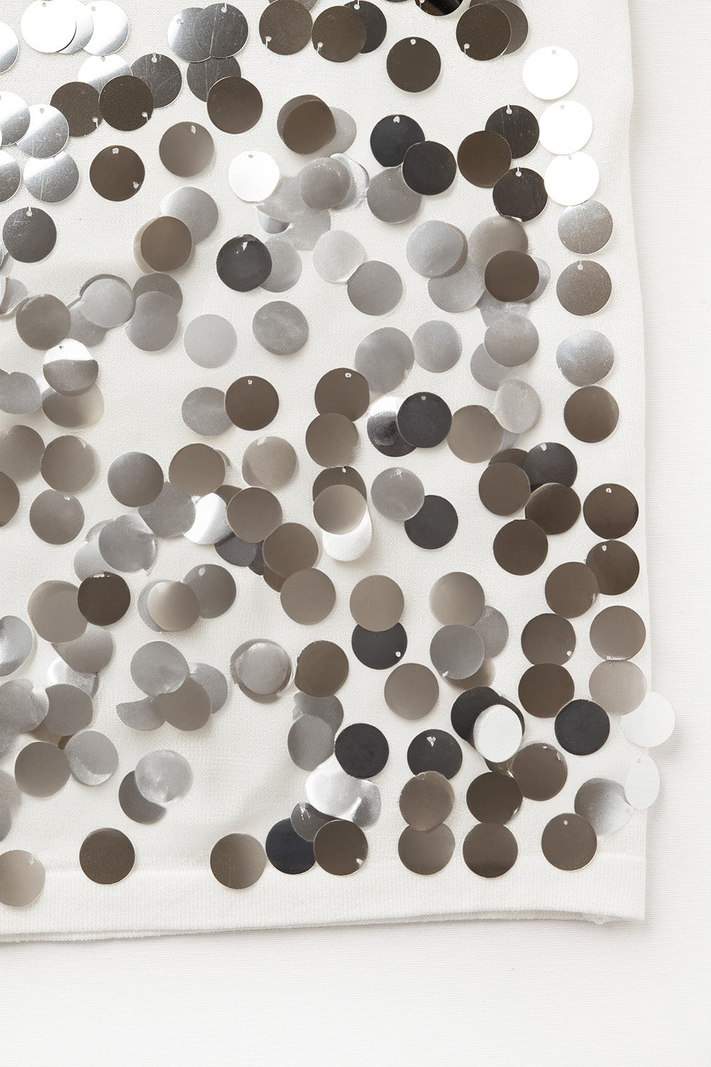 White knit top with sequin detail - Tops