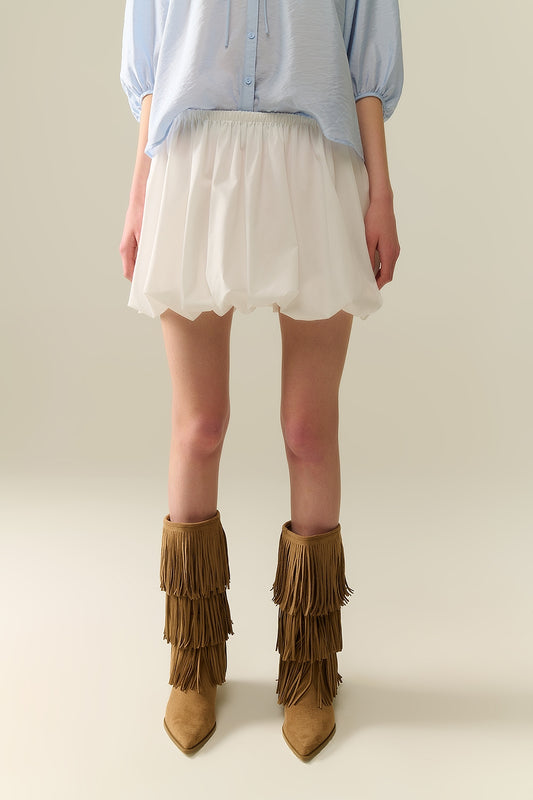 white poplin balloon miniskirt - Skirts