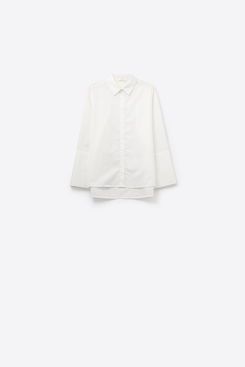 white poplin shirt with extra-wide cuffs - Shirts