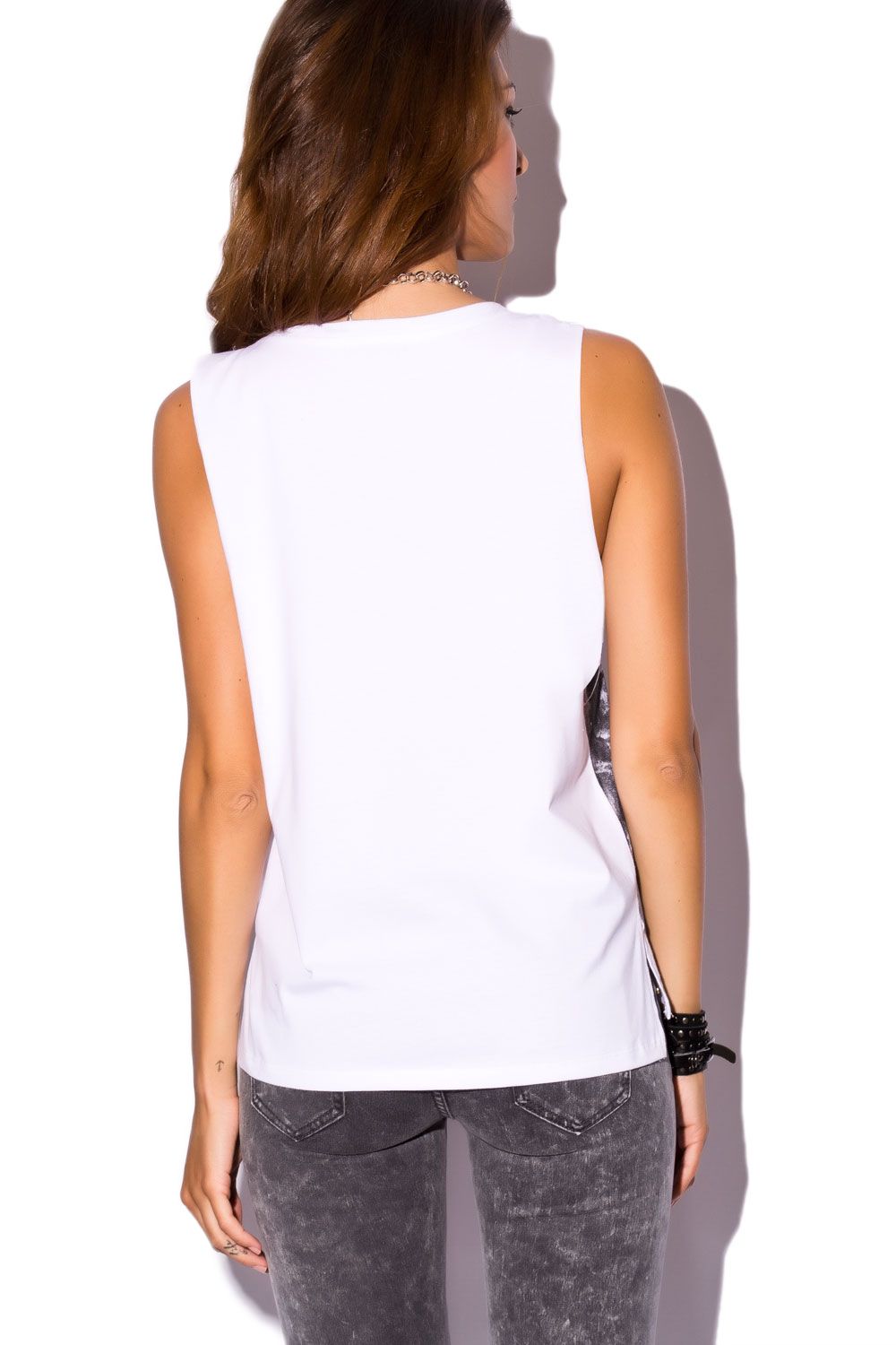 White vest with flag print - Shirts
