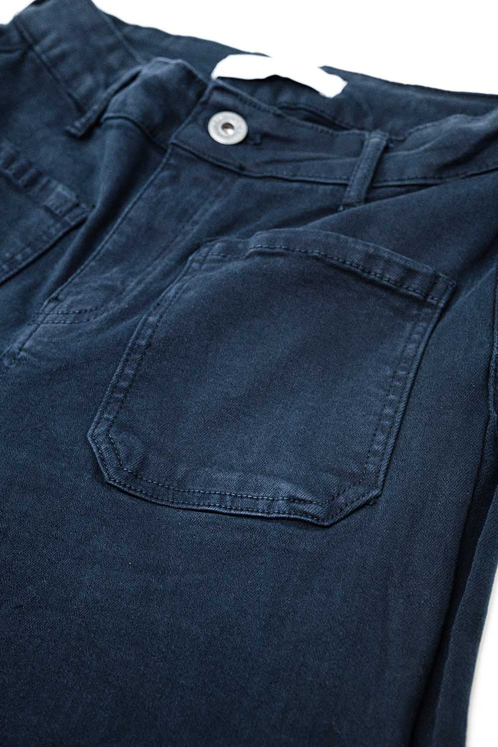 Wide-Leg High-Rise Jeans in Dark Navy with front pockets - Pants