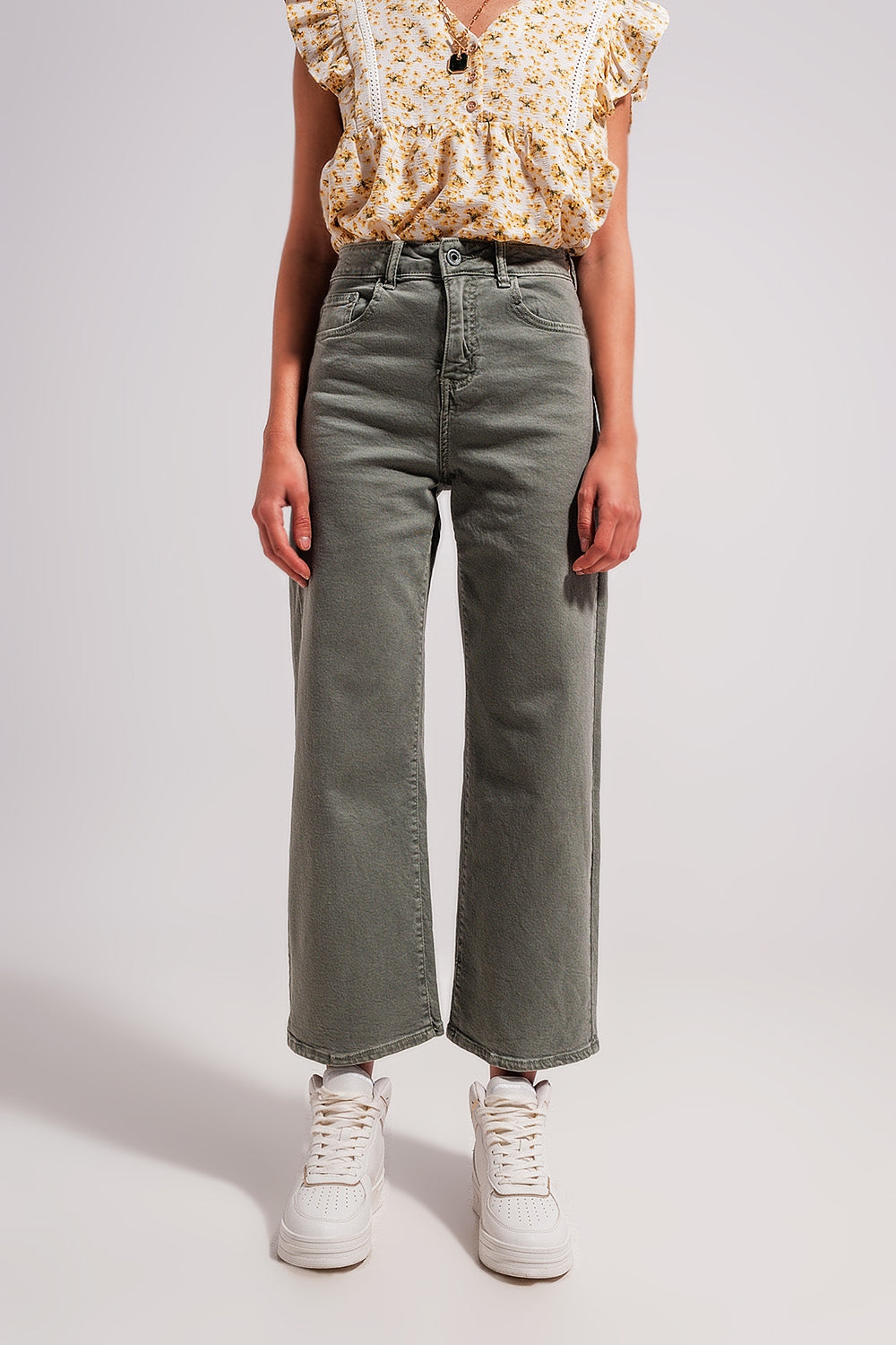 Wide leg jeans in gray - Jeans