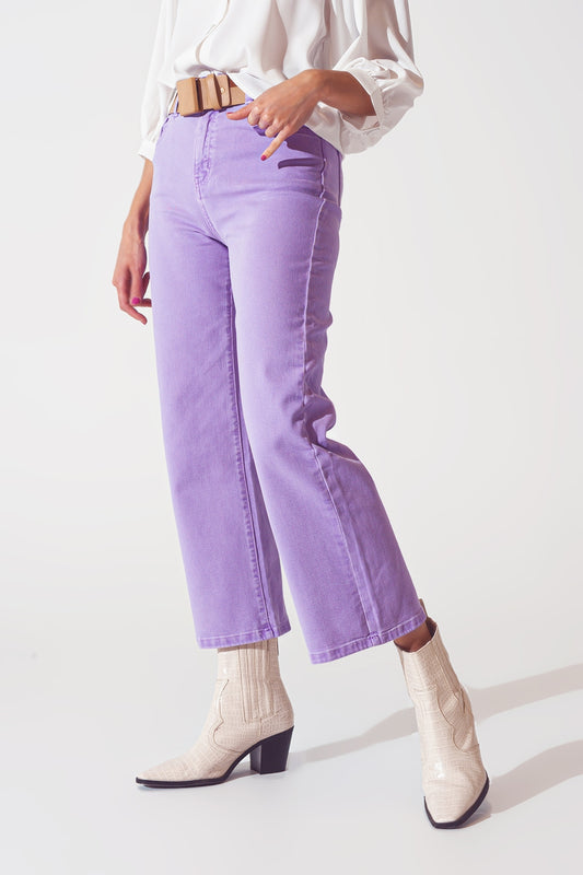 Wide leg jeans in purple - Jeans