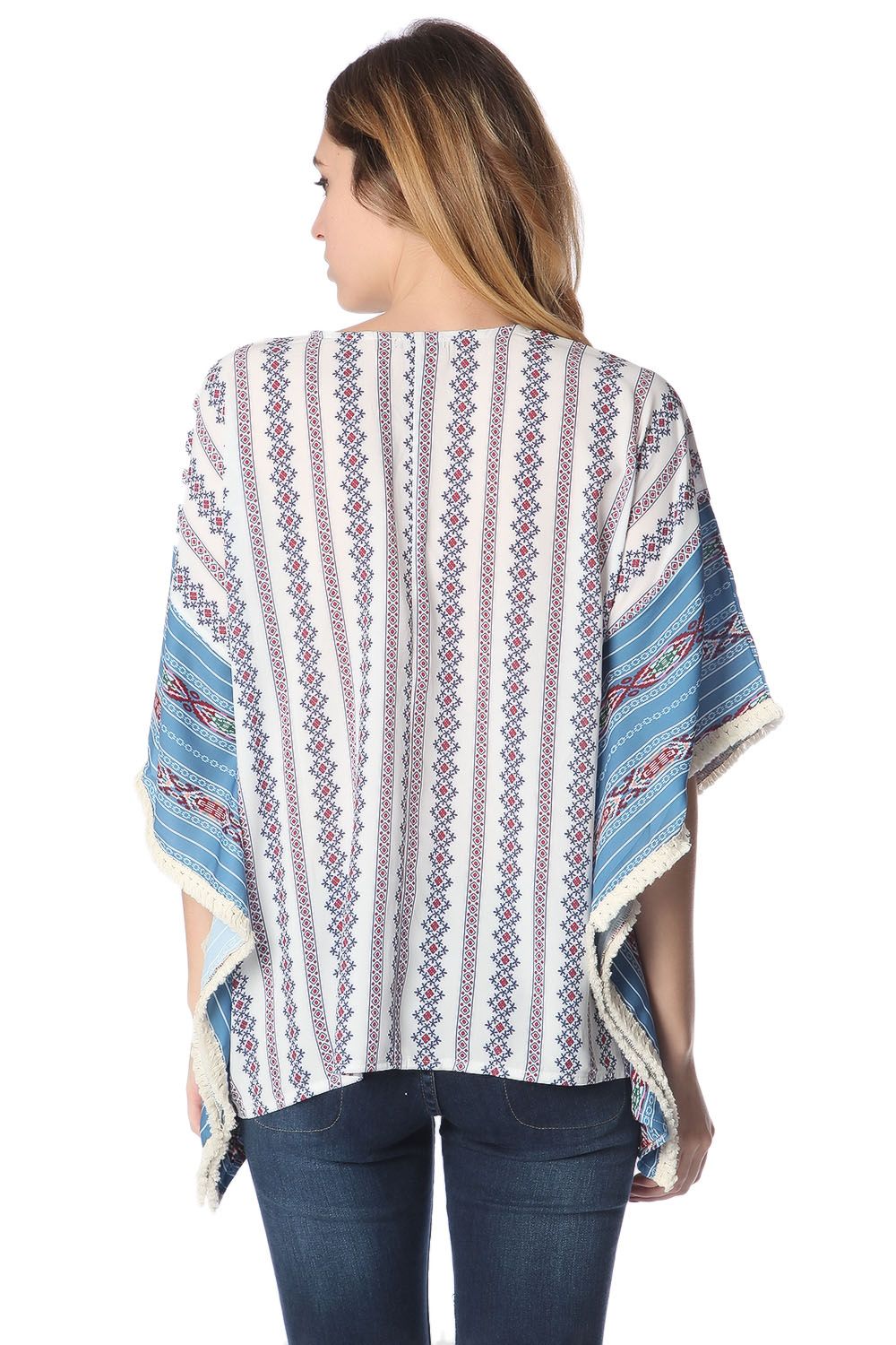 Woman Poncho Top - Trendy Boho Style Cover-Up - Ponchos