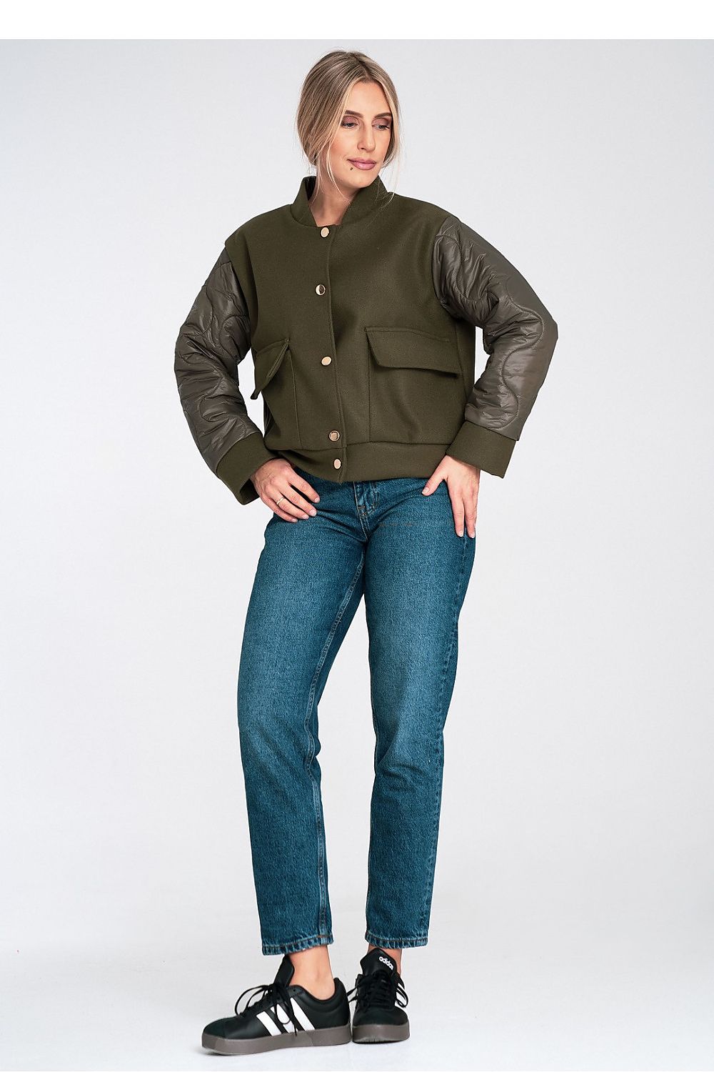 Figl Women's Black Bomber Jacket for Trendy Outfits - Jacket