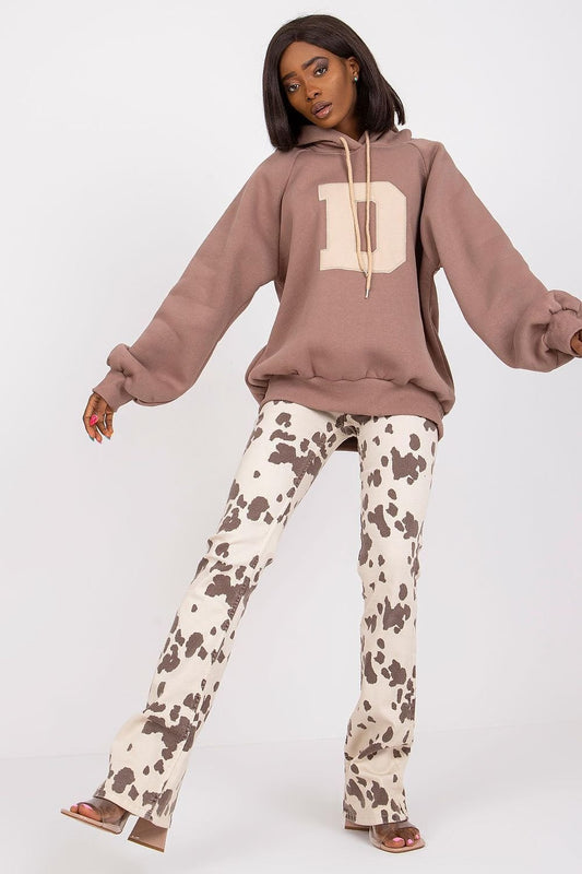 Women's Cozy Hooded Sweatshirt in Trendy Design - Sweatshirts