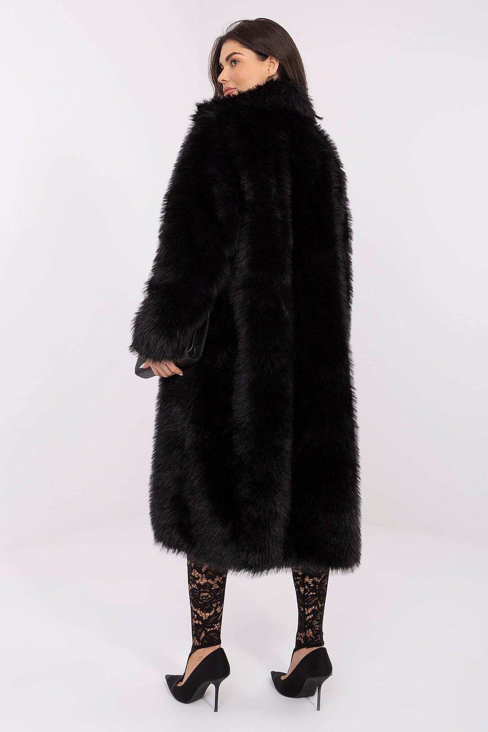 Women's Long Fur-Trimmed Coat - Chic & Trendy - Coats and Jackets