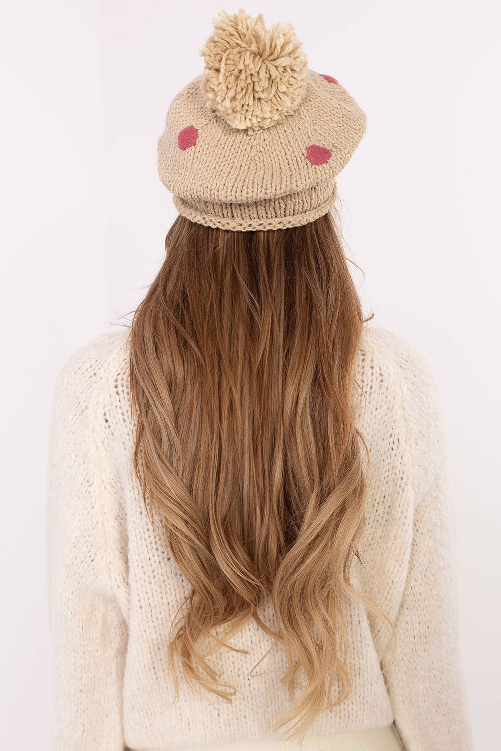 Women's Pattern Cap with Dots - Trendy Grey Hat - Hats