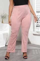Trendsi Women's Plus Size Plain Trousers in Blush Pink