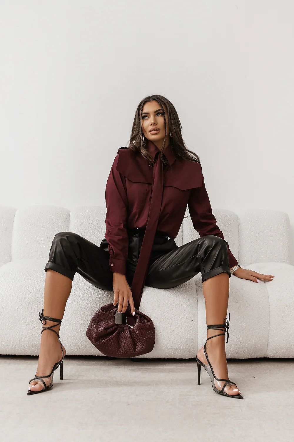 Women's Smart Casual Burgundy Blouse