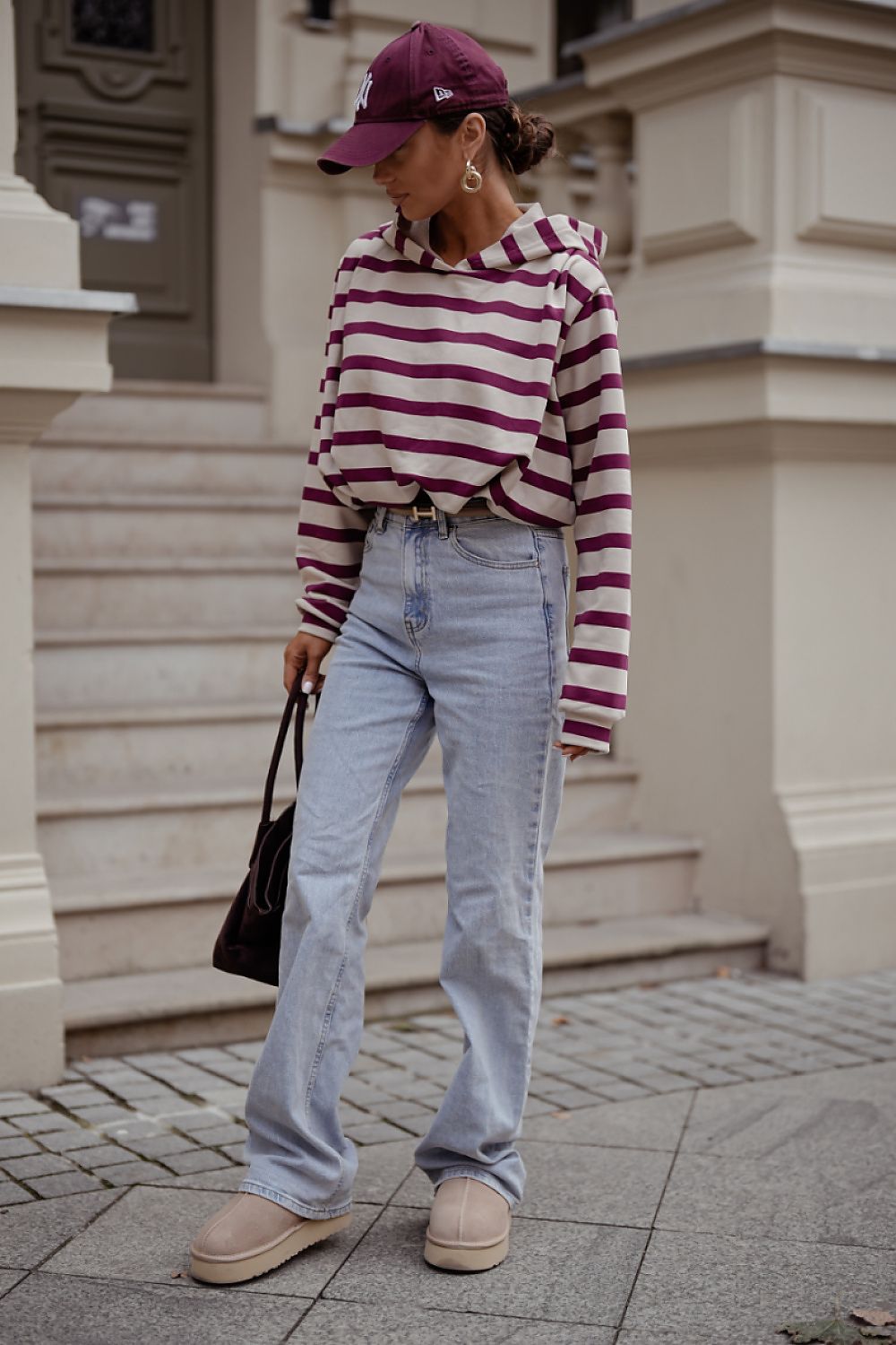 Women's Striped Sweatshirt for Stylish Comfort - Sweaters