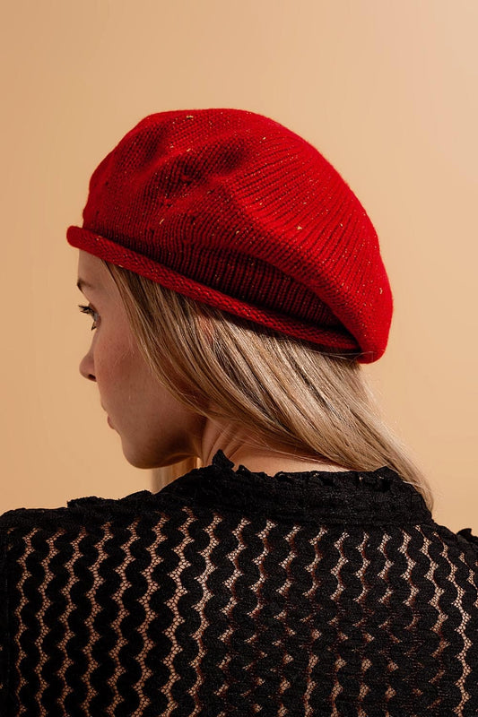 Wool beret in red - Hats