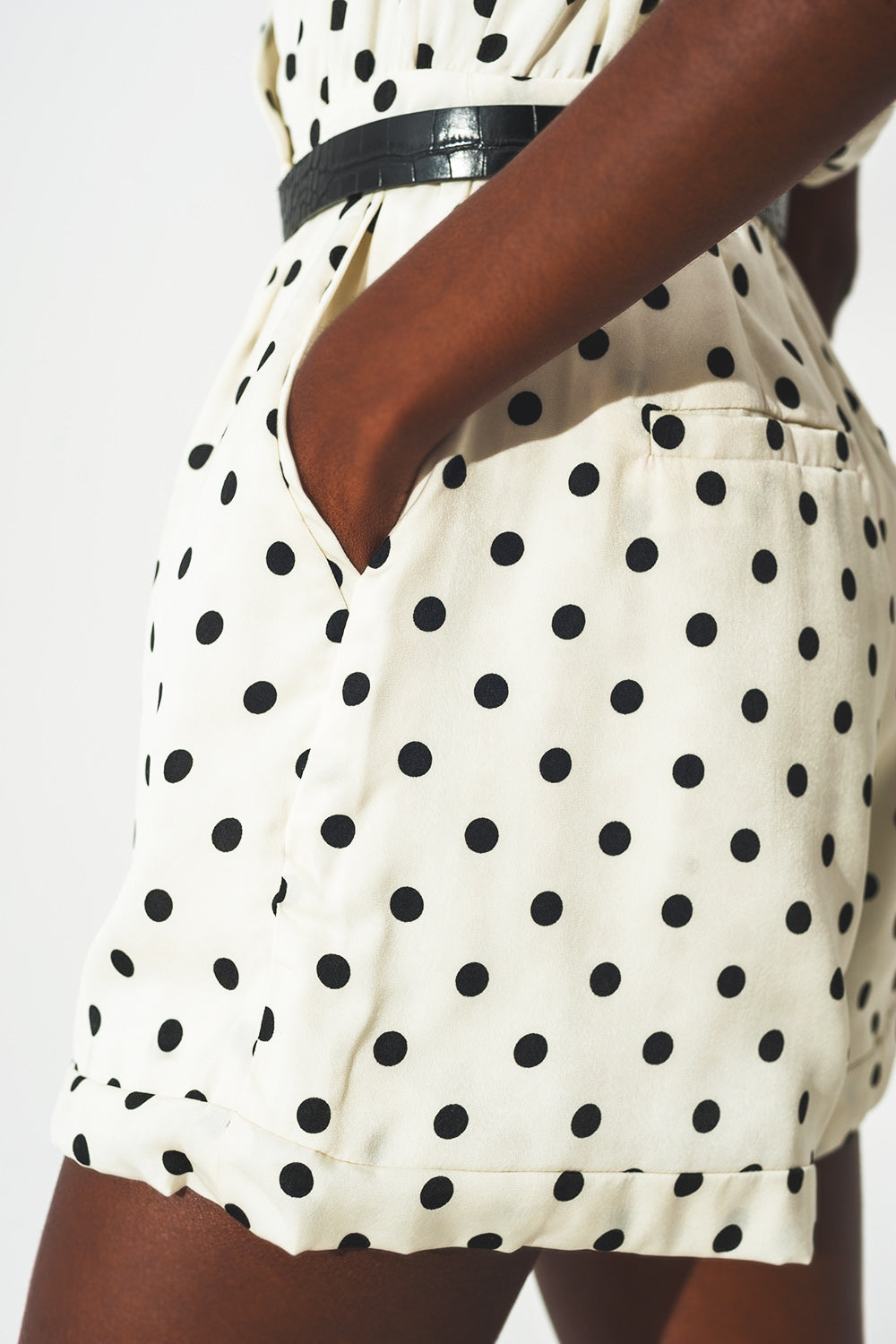 Wrap playsuit in spot print - Dresses
