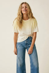 Yellow Gradient Speckled Short Sleeve Tee