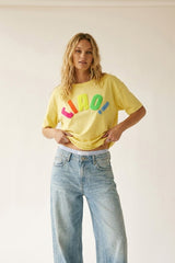 Yellow Relaxed Fit Graphic sweat with Colorful Text
