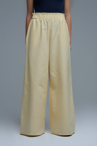 Yellow Striped Palazzo Pants with extra wide leg