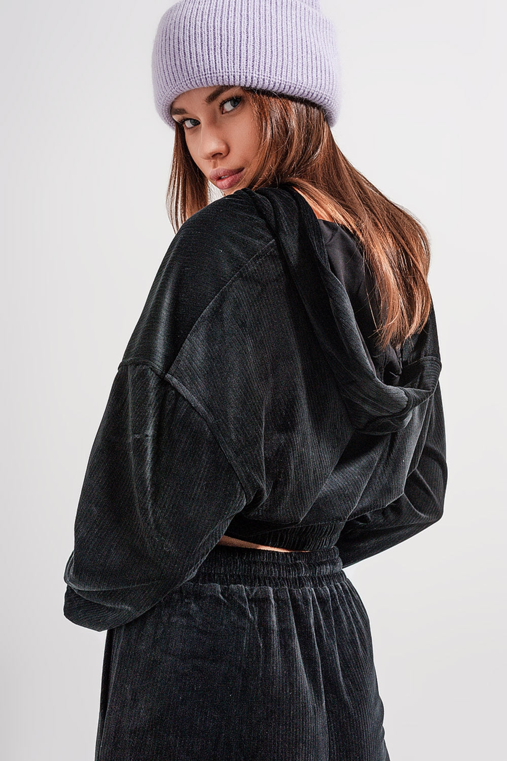 Zip through hoodie in black - Sweaters